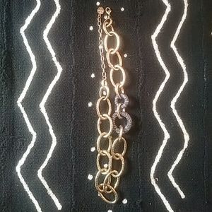 Graziano Gold & Gunmetal Chain Link Necklace